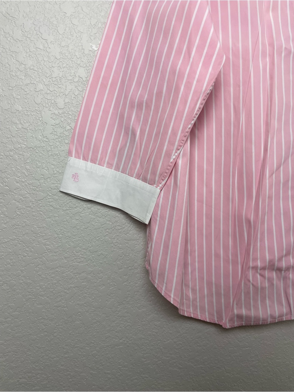 Ralph Lauren 100% Cotton Pink Stripe Dress Shirt w/Contrast Collar Size 2X As Is - Picture 5 of 10